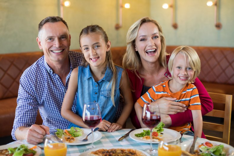 Family eating out