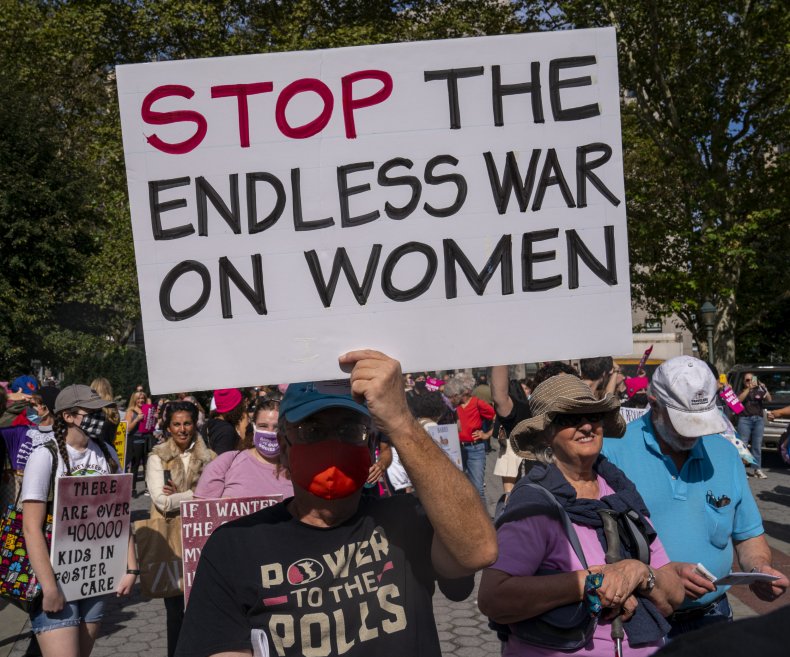 Protesters take part in the Women's March