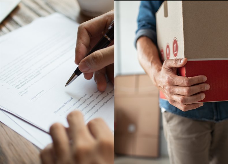 Contract and moving box