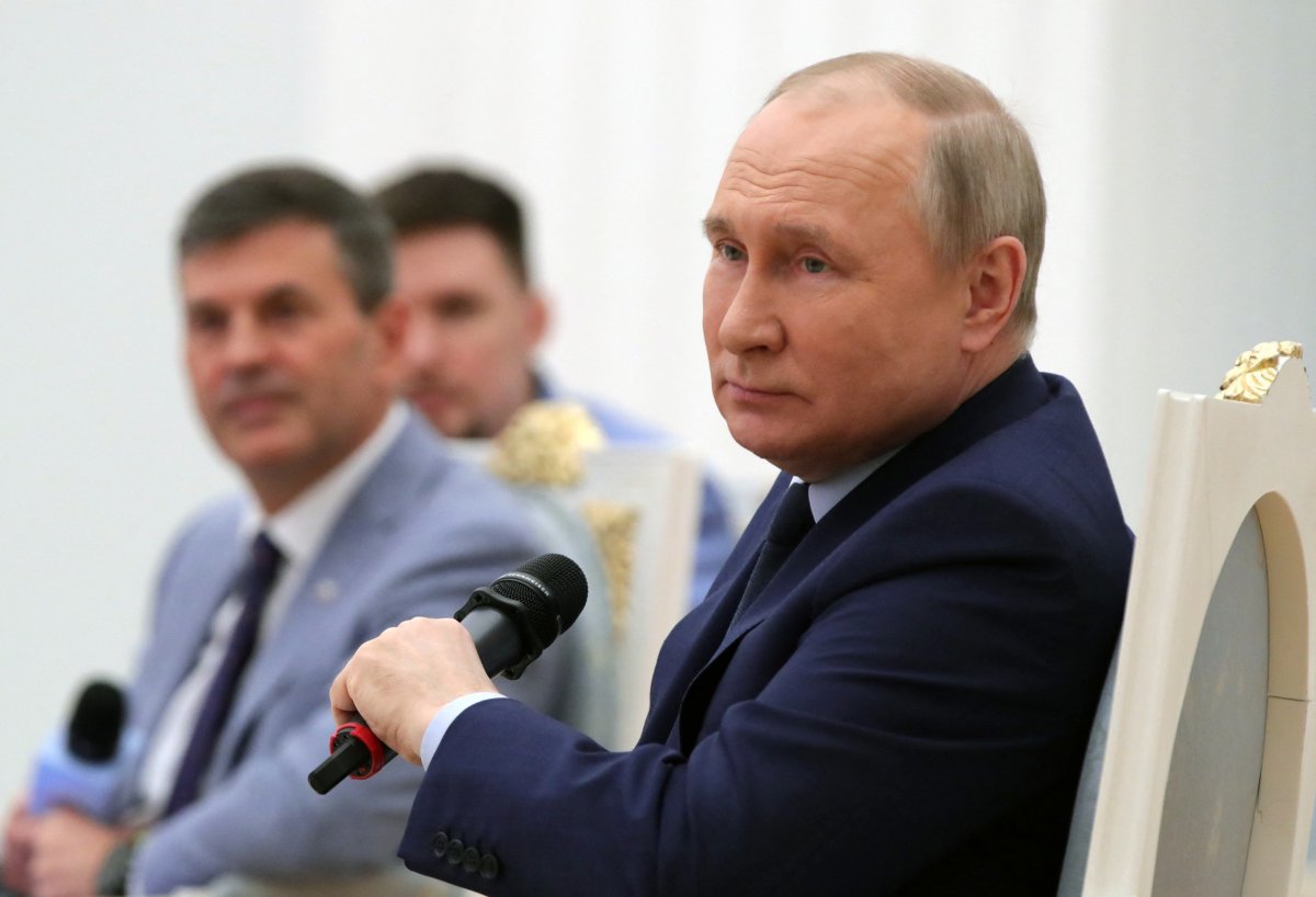 Vladimir Putin at Kremlin meeting in Moscow