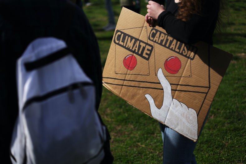 Climate protest sign