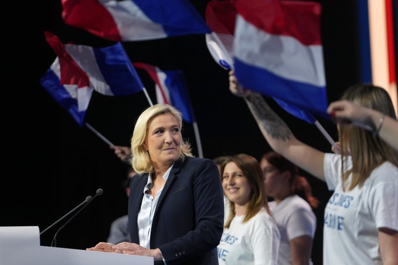 Marine Le Pen Holds a Rally