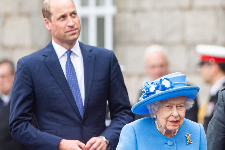Prince William Walks Behind Queen