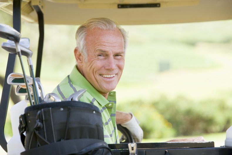 Man golfing
