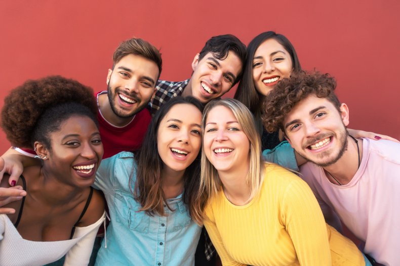 Friends posing together for a picture.