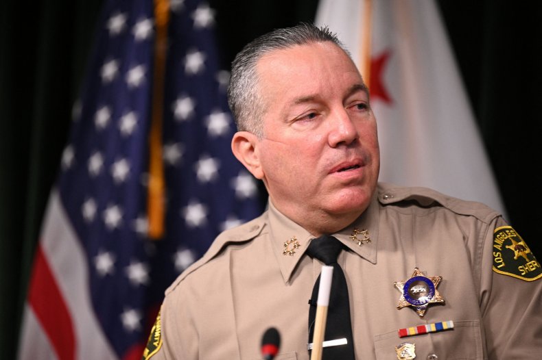 Los Angeles County Sheriff Alex Villanueva speaks 