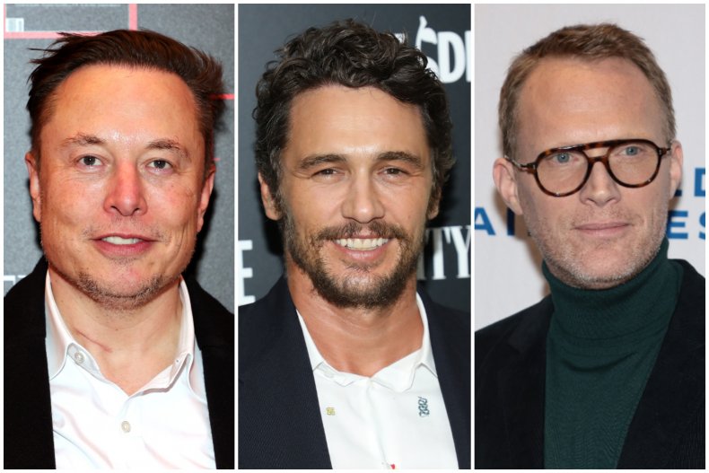 Elon Musk, James Franco, Paul Bettany