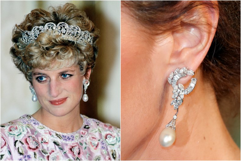 Pendientes de perlas de los mares del sur de la princesa Diana