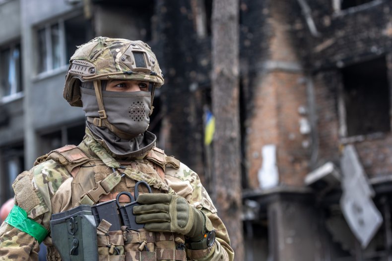 Ukraine soldiers in Irpin Russia invasion Putin