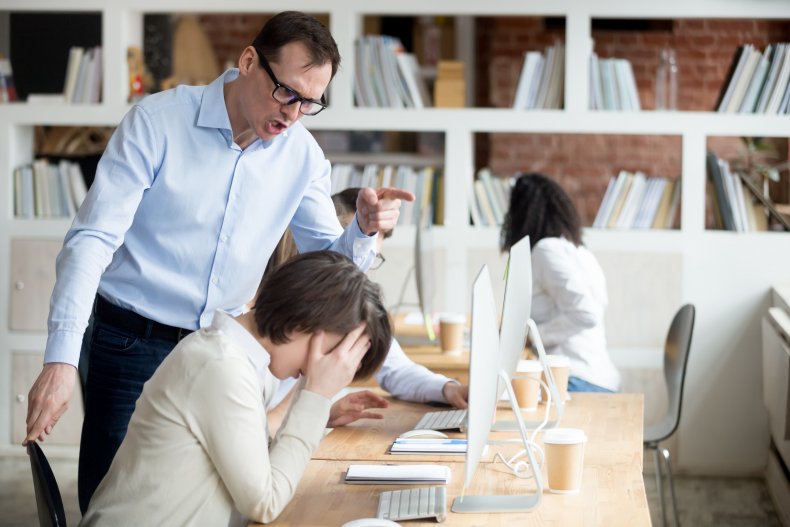 Boss yelling at employee