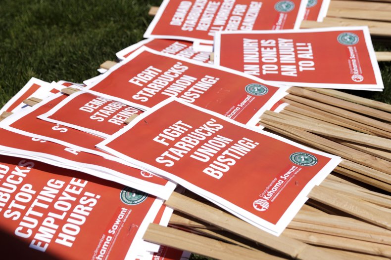 Pro-Starbucks Union Signs