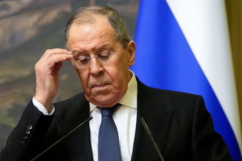 Sergei Lavrov Attends a News Conference