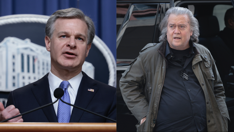 Christopher Wray and Steve Bannon
