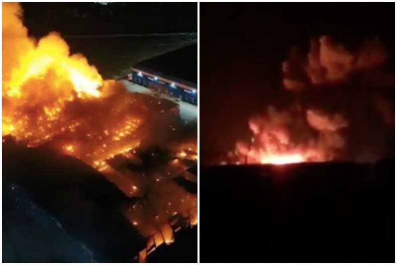 Moscow warehouse fire