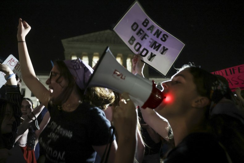 Pro-choice protestors rally at Supreme Court
