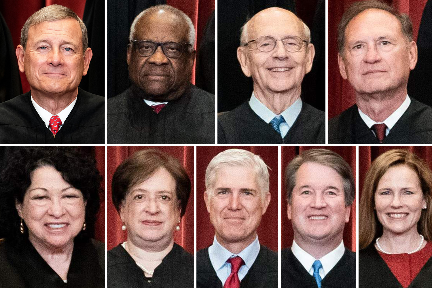 Supreme Court Justices, From left, Chief Justice of the United