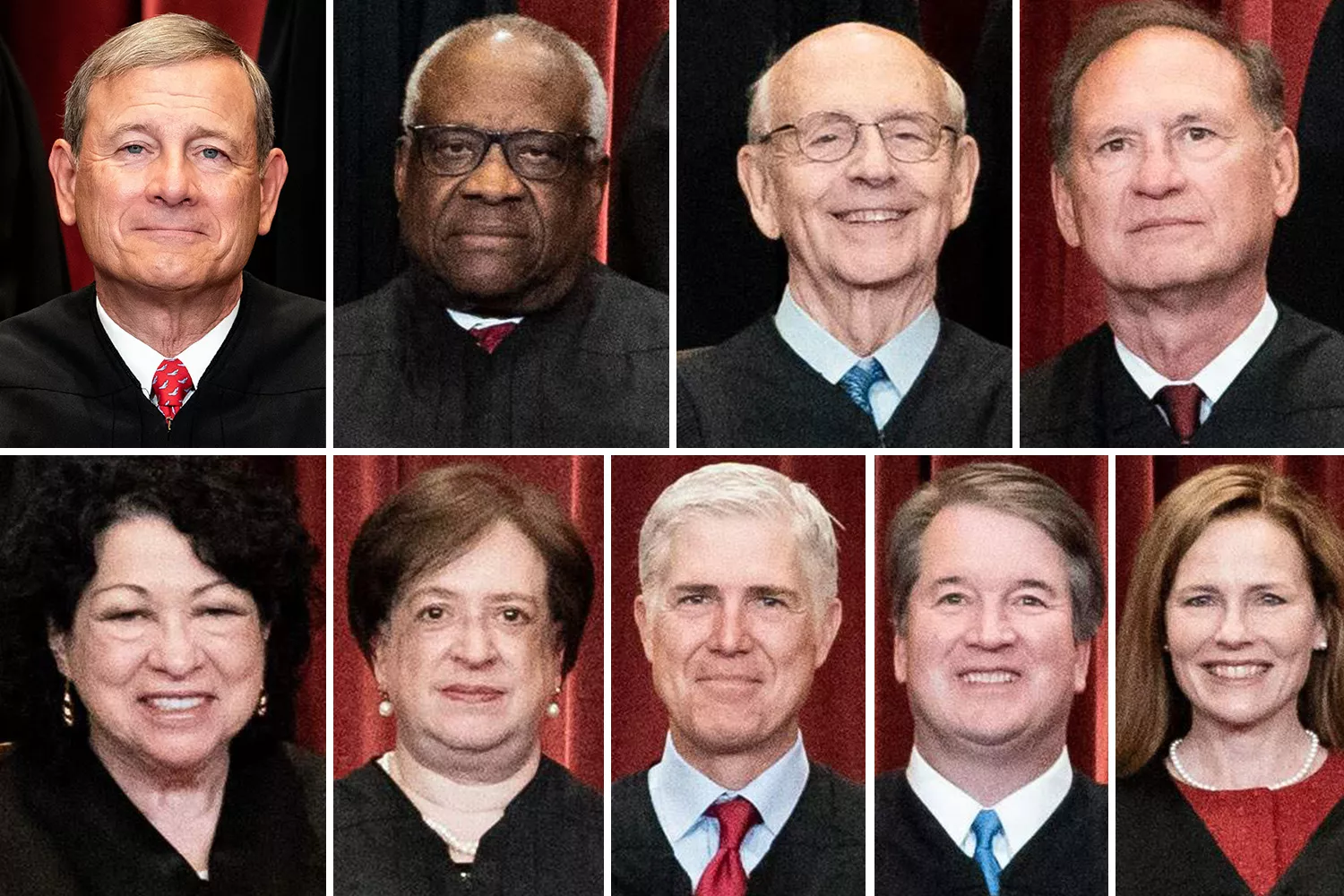 The 9 current justices of the US Supreme Court