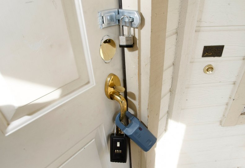 Padlocked door