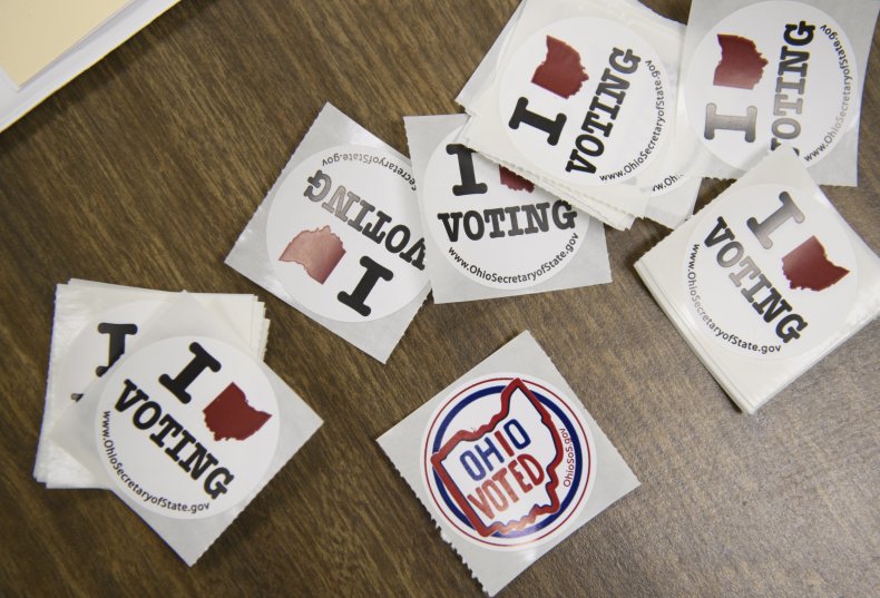 Voting stickers Ohio primary