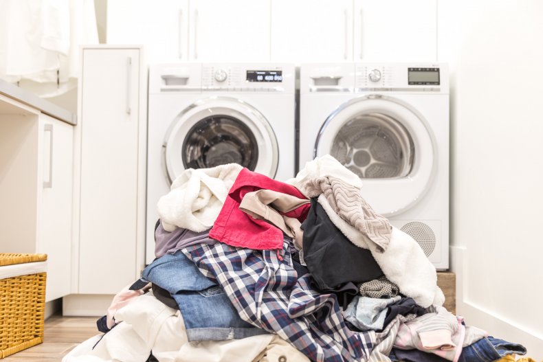 Messy laundry room