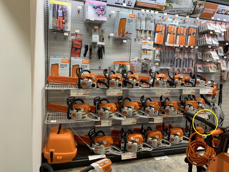 Photo of hardware store hiding a cat.