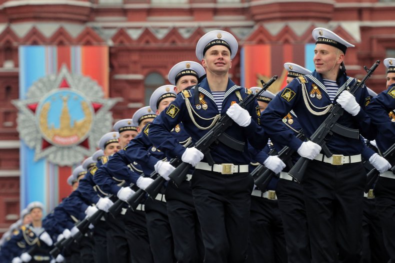 Russian servicemen Victory Day