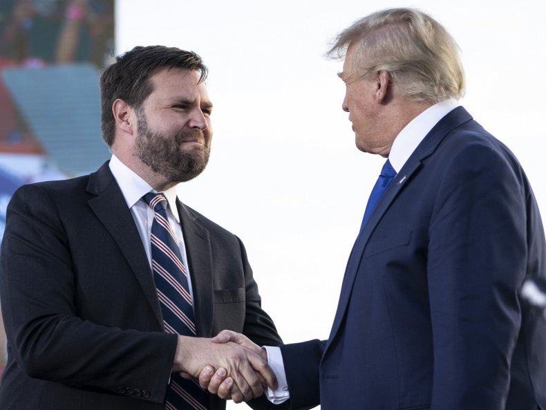  J.D. Vance Shakes Hands With Donald Trump