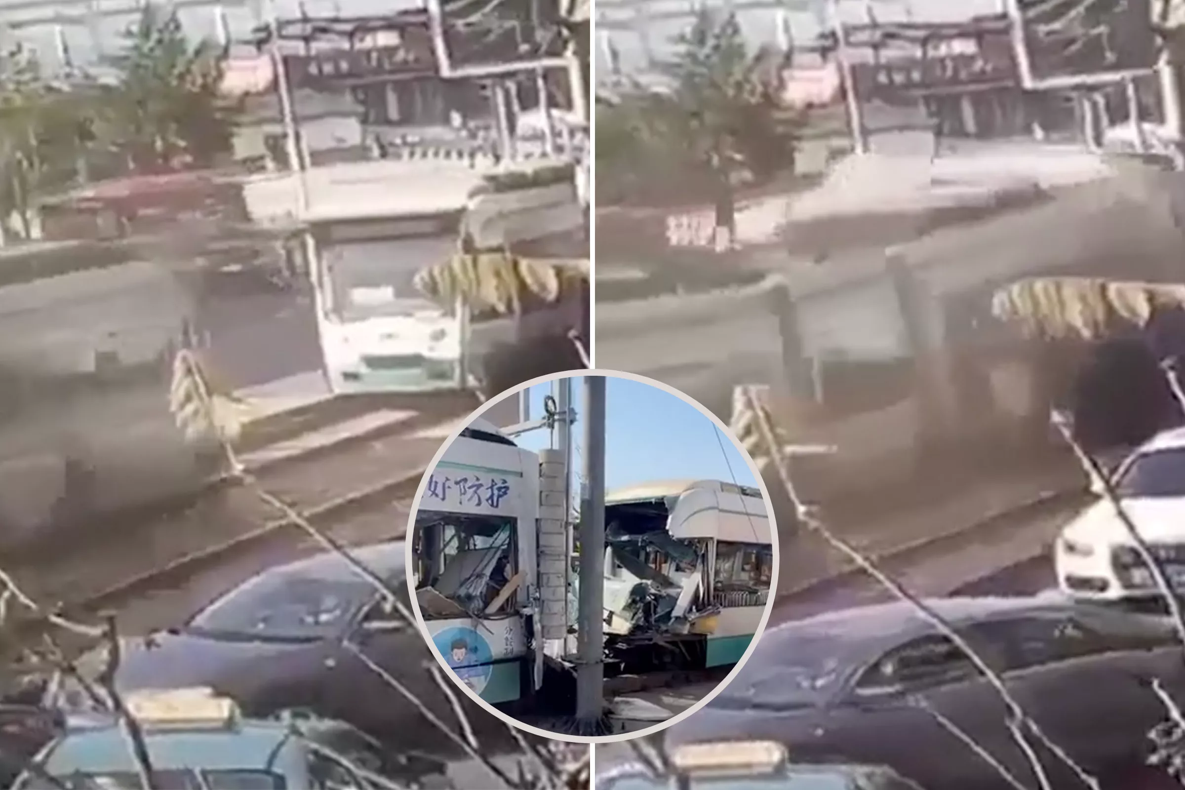 Tram Collision Video Captures Moment Two Streetcars Smash Into One Another - Vimarsana News