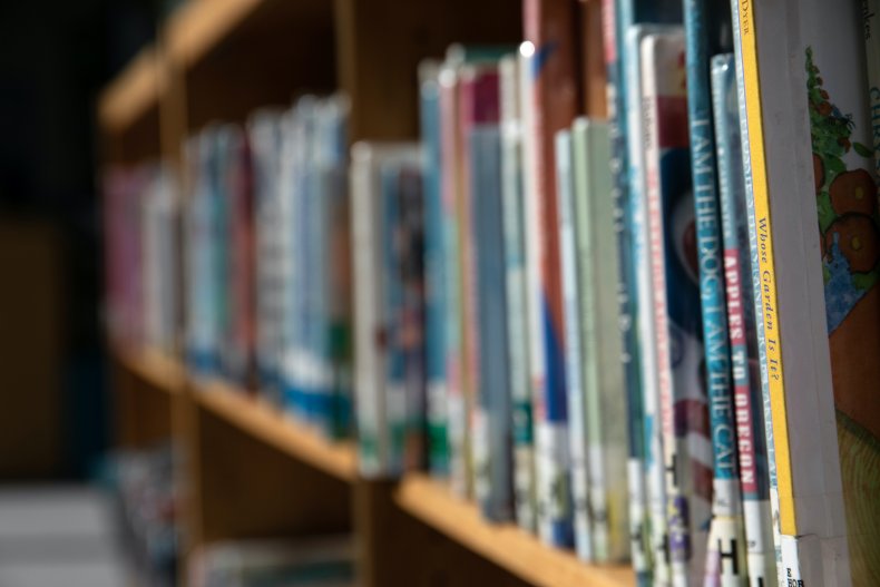 Elementary school library shelf