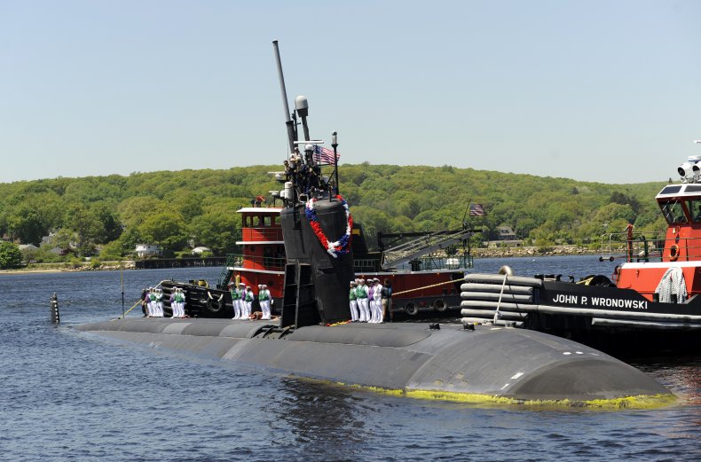 Attack submarines arriving in port