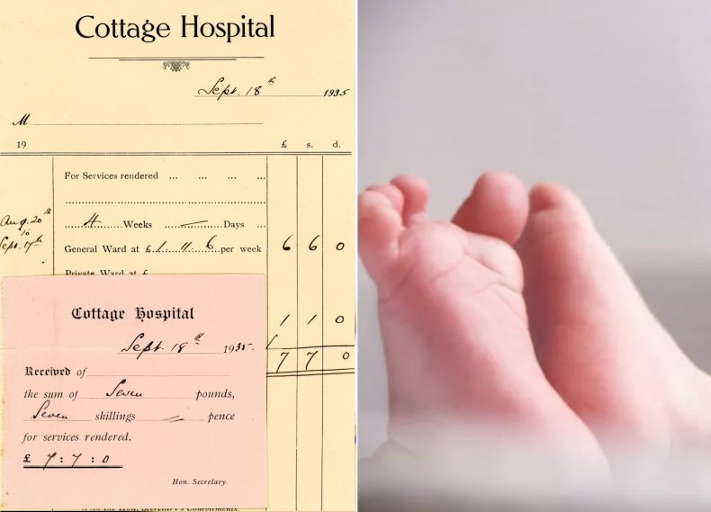 hospital bill and baby feet
