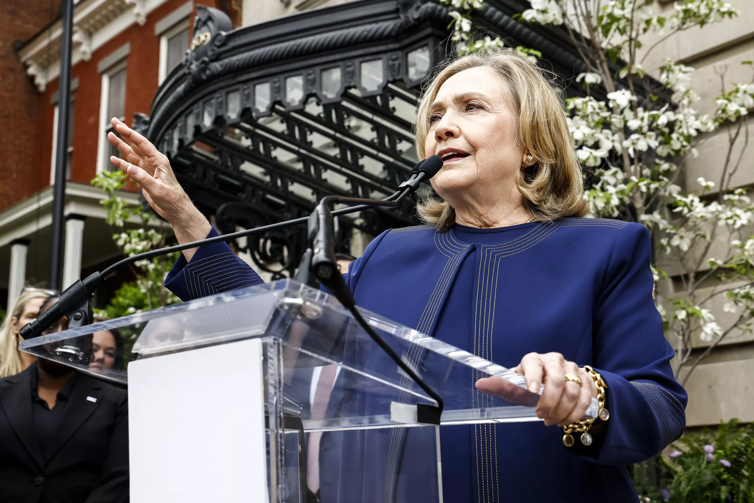 Hillary Clinton giving a speech