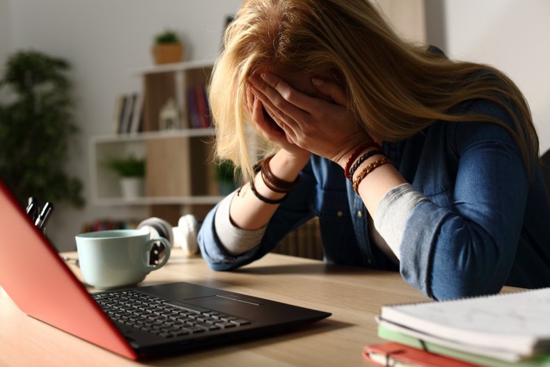 Worker Crying
