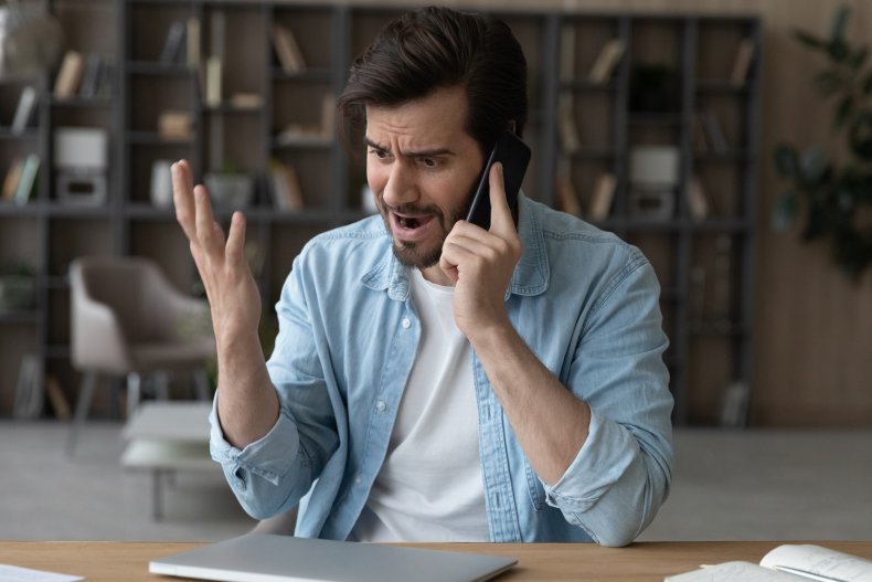 Man mad on phone