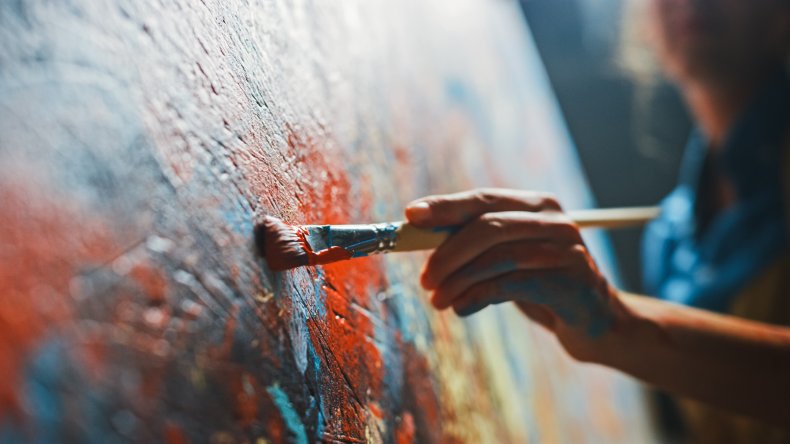 Artist painting