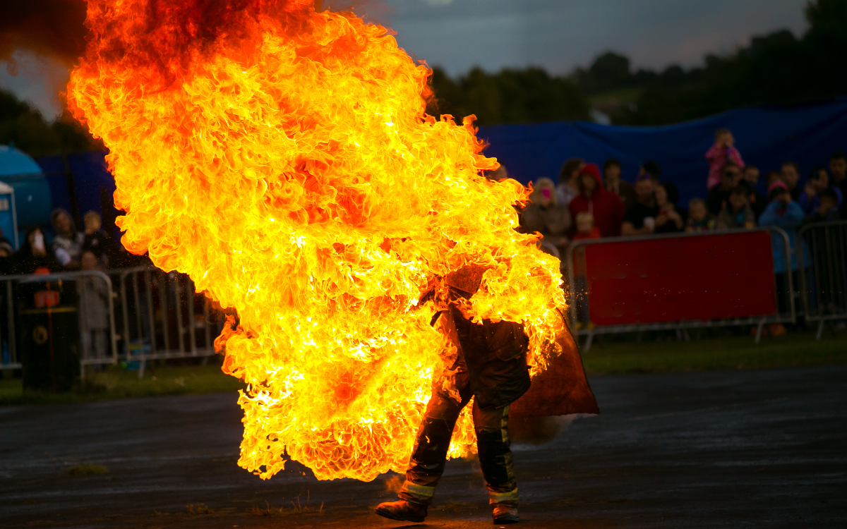 Bride and Groom Set Themselves on Fire in Spectacular Wedding Exit Stunt