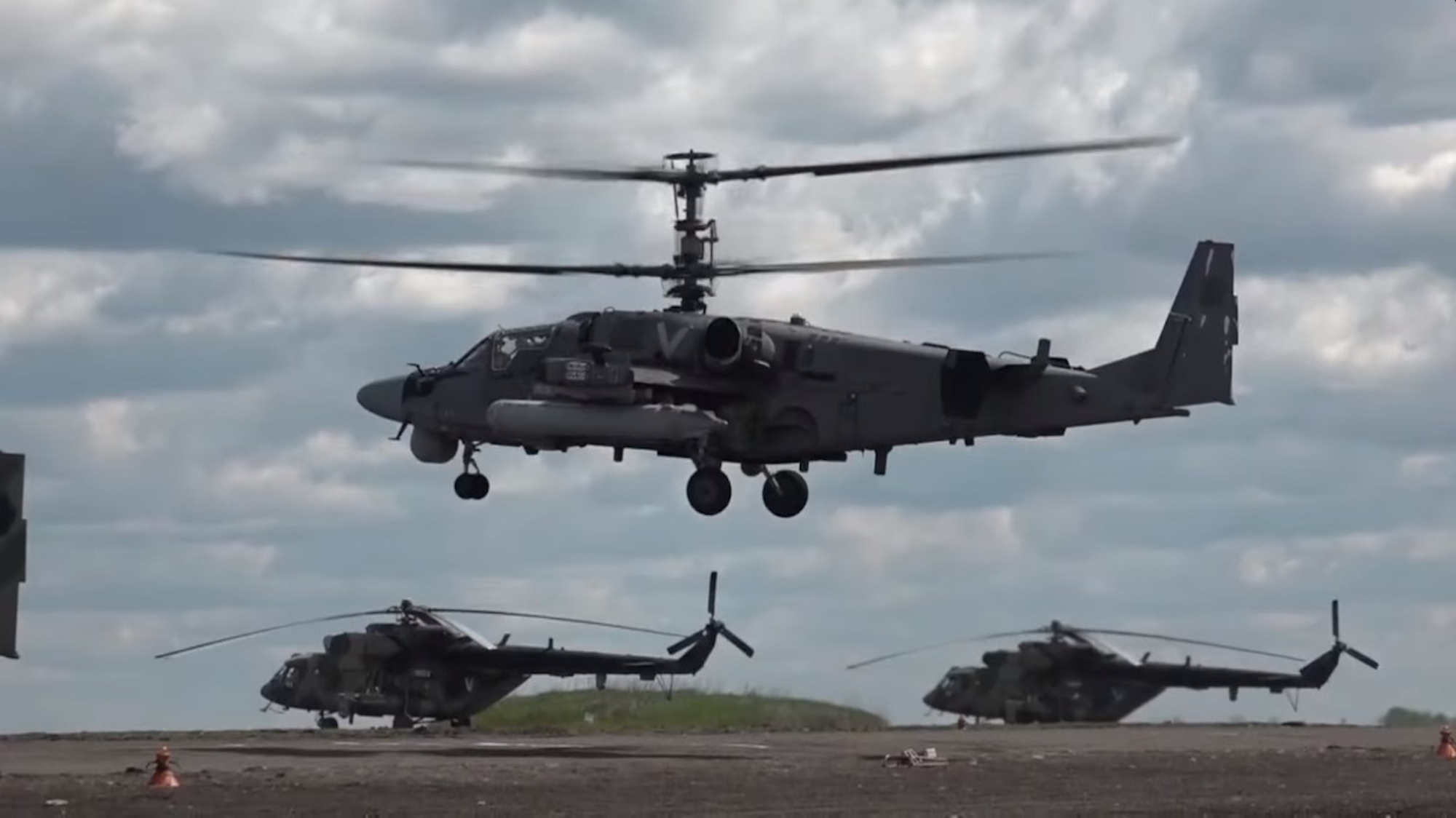 Russian Ka 52 Choppers Reportedly Destroy Ukrainian Munitions and Tanks