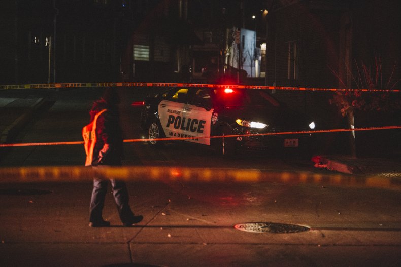 Police car at crime scene