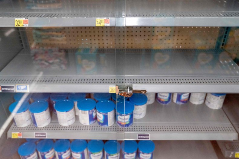 baby formula and empty shelves