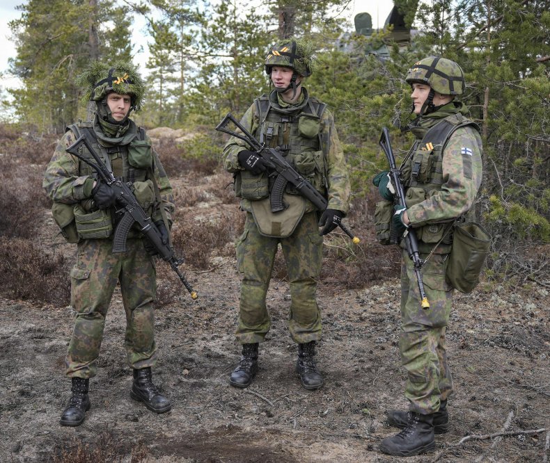 Finnish soldiers in exercises