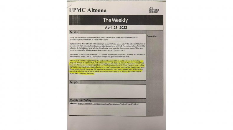UPMC memo to nurses resized