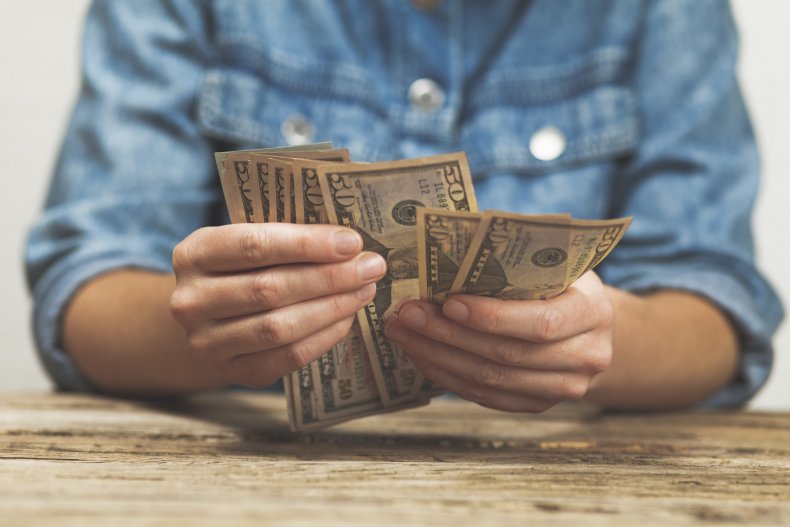 Man counting money