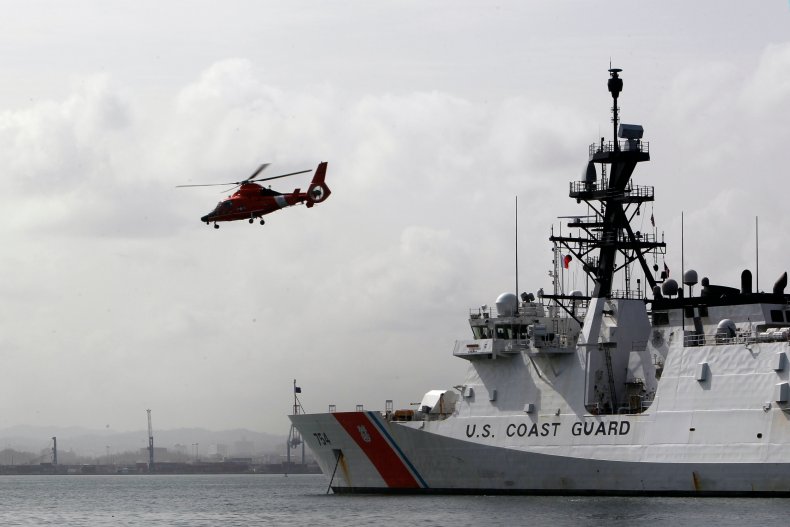 Coast Guard Helicopter and Cutter