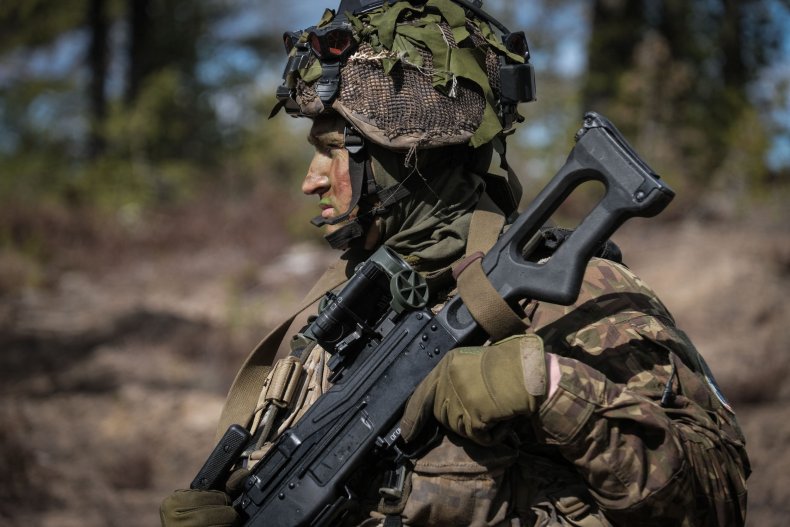 Finnish soldiers during military drills May 2022