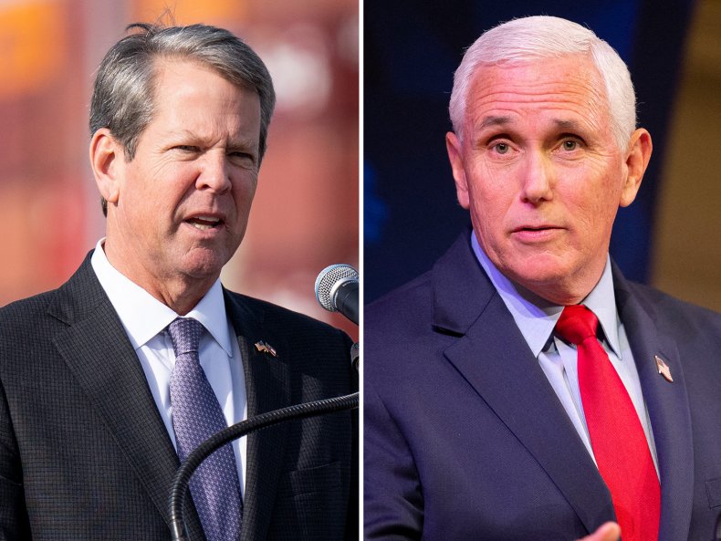 Brian Kemp and Mike Pence 