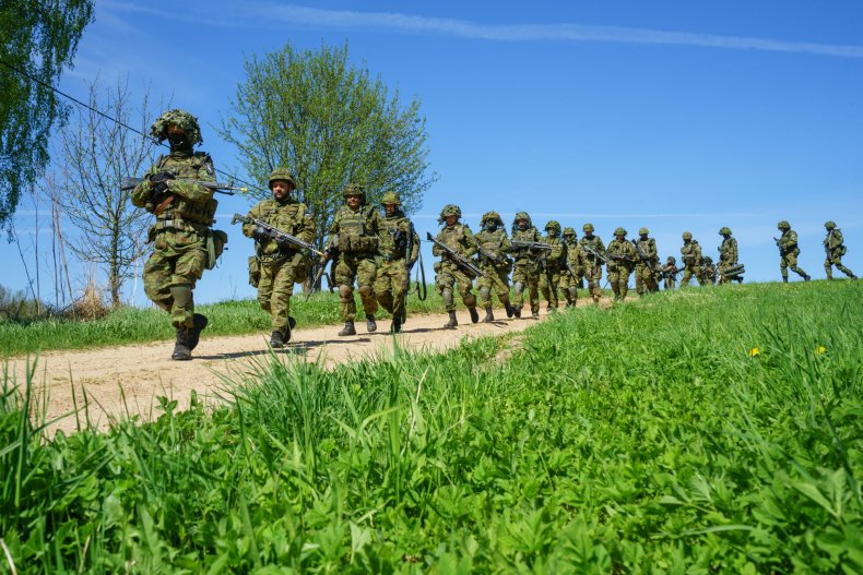 Estonian troops Hedgehog war games Varstu 2018