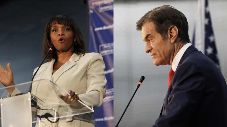 Kathy Barnette and Mehmet Oz