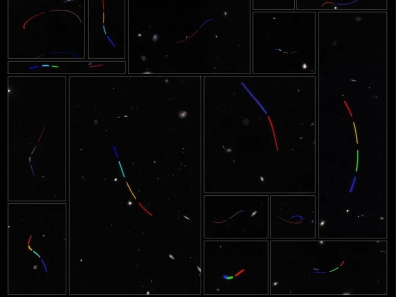 Hubble asteroid trails