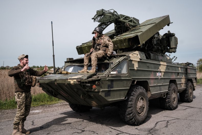 Ukraine soldiers and AA near Sloviansk Donbas