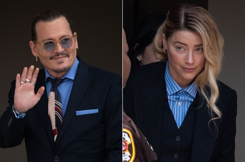 Johnny Depp and Amber Heard outside court